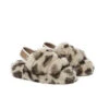 Kids Slingback Fluffy Slides Leopard Puffy