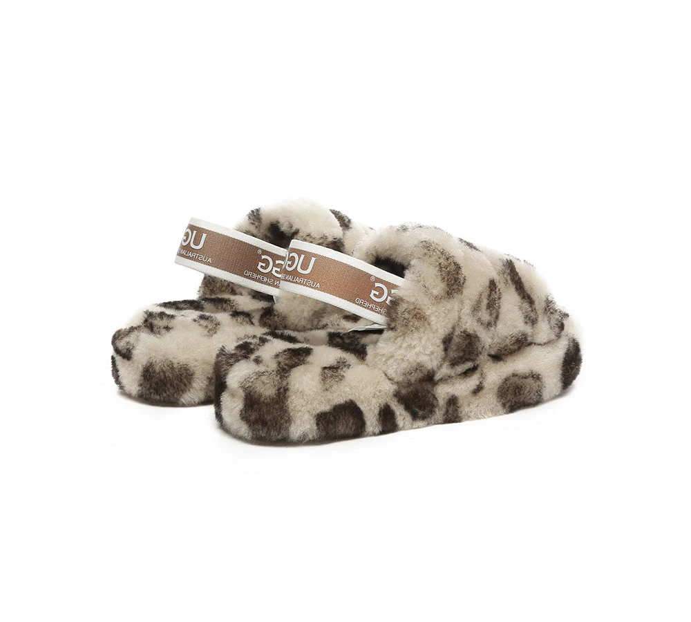 Kids Slingback Fluffy Slides Leopard Puffy 7 Kids Slingback Fluffy Slides Leopard Puffy - Image 7