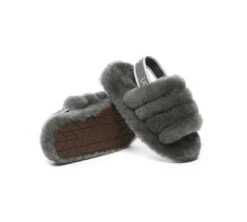 Kids Slingback Fluffy Slides Puffy -Ugg slides ugg kids fluffy slides slingback puffy 11
