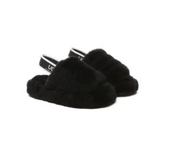 Kids Slingback Fluffy Slides Puffy -Ugg slides ugg kids fluffy slides slingback puffy 18
