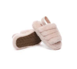 Kids Slingback Fluffy Slides Puffy -Ugg slides ugg kids fluffy slides slingback puffy 3