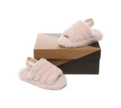 Kids Slingback Fluffy Slides Puffy -Ugg slides ugg kids fluffy slides slingback puffy 4