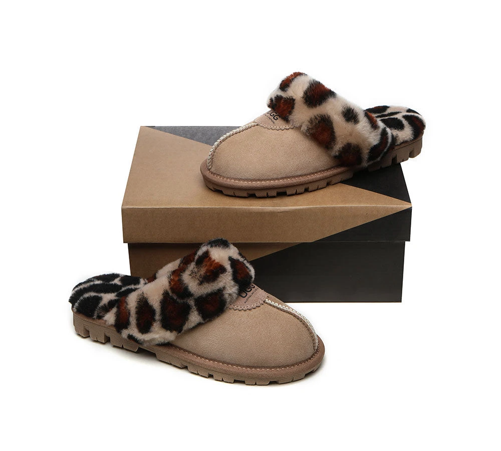 UGG Slippers Double Faced Sheepskin Wool Women Leopard Print House Slippers 18 UGG Slippers Double Faced Sheepskin Wool Women Leopard Print House Slippers - Image 18