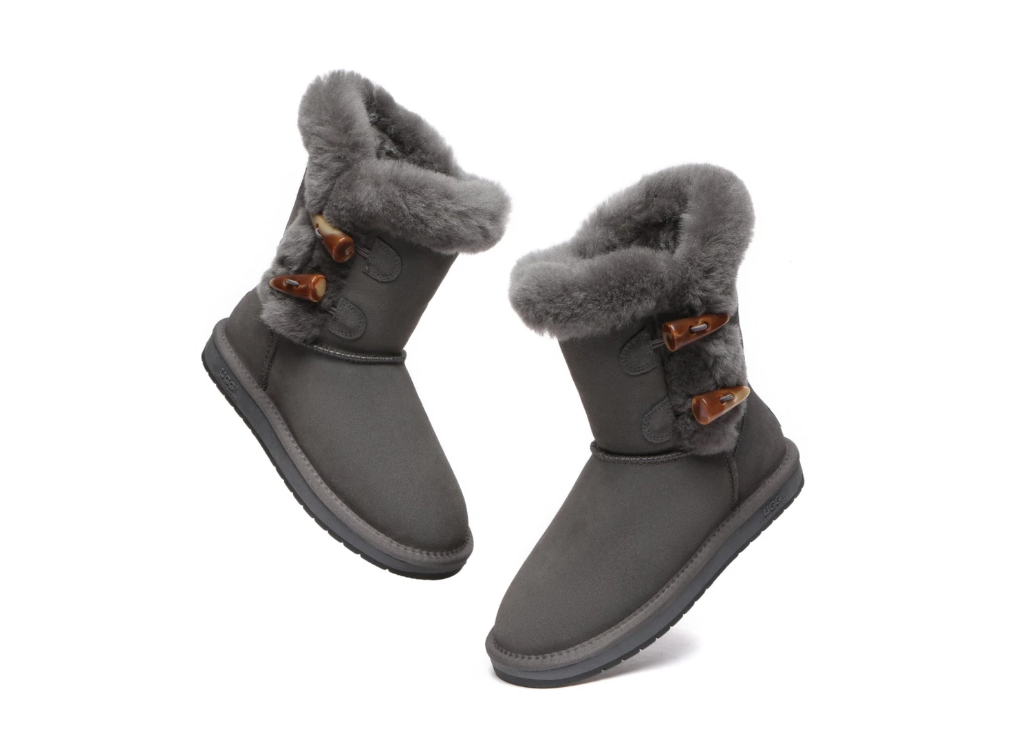 Women Short Boots Talia Twin Face Sheepskin Double Horn Toggle Closure 12 Women Short Boots Talia Twin Face Sheepskin Double Horn Toggle Closure - Image 12