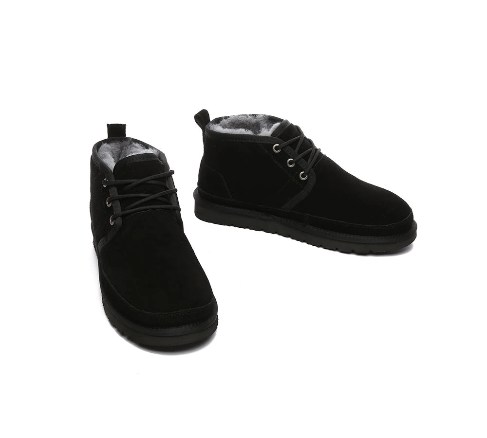 UGG Men Sheepskin Wool Lace Up Ankle Casual Boots Leonard 14 UGG Men Sheepskin Wool Lace Up Ankle Casual Boots Leonard - Image 14