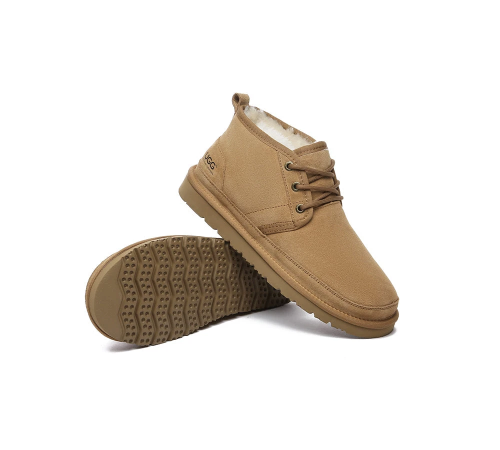 UGG Men Sheepskin Wool Lace Up Ankle Casual Boots Leonard 3 UGG Men Sheepskin Wool Lace Up Ankle Casual Boots Leonard - Image 3