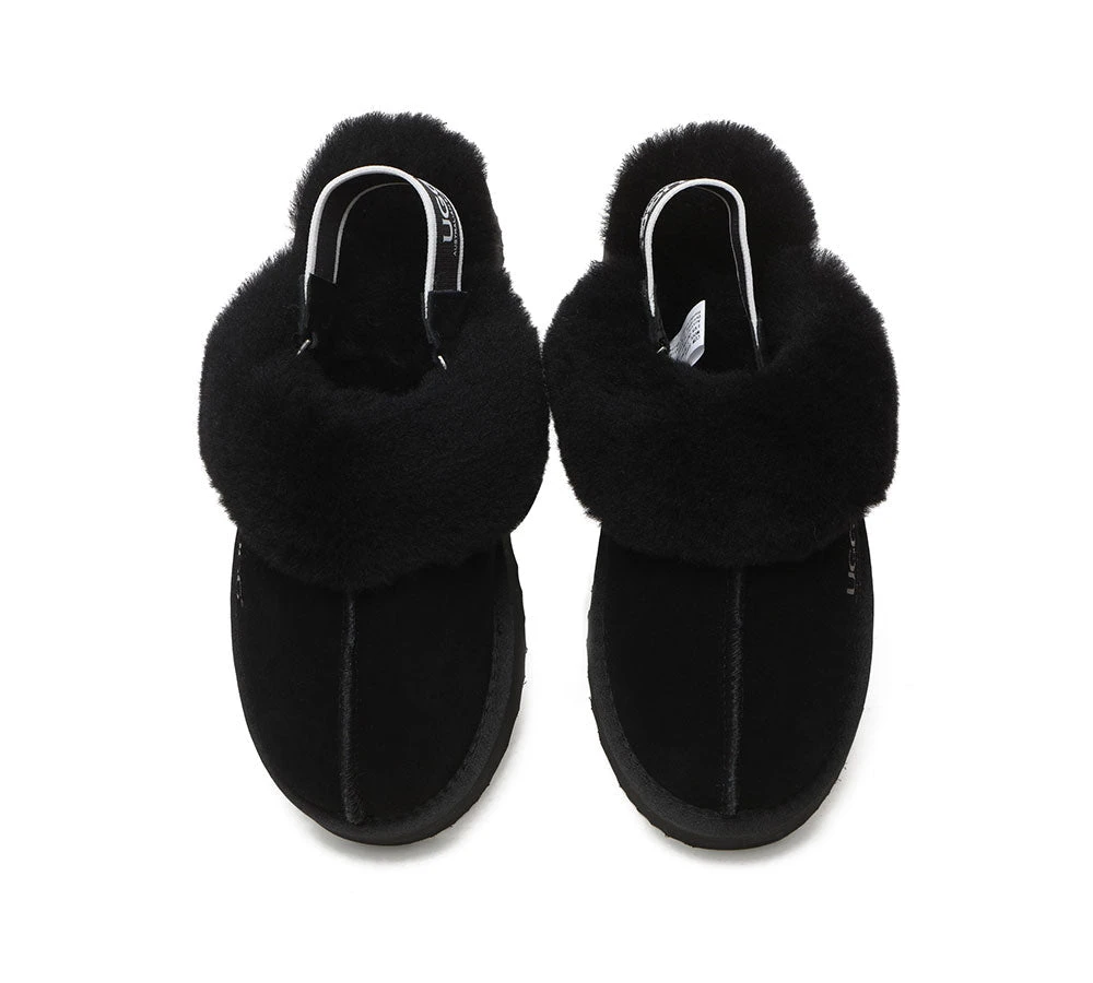 UGG Slippers Women Sheepskin Wool Removable Strap Slingback Slippers Muffin Platform 13 UGG Slippers Women Sheepskin Wool Removable Strap Slingback Slippers Muffin Platform - Image 13