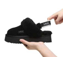 UGG Slippers Women Sheepskin Wool Removable Strap Slingback Slippers Muffin Platform 39 UGG Slippers Women Sheepskin Wool Removable Strap Slingback Slippers Muffin Platform -Ugg ugg boots removable strap slingback ugg slippers women muffin platform 17