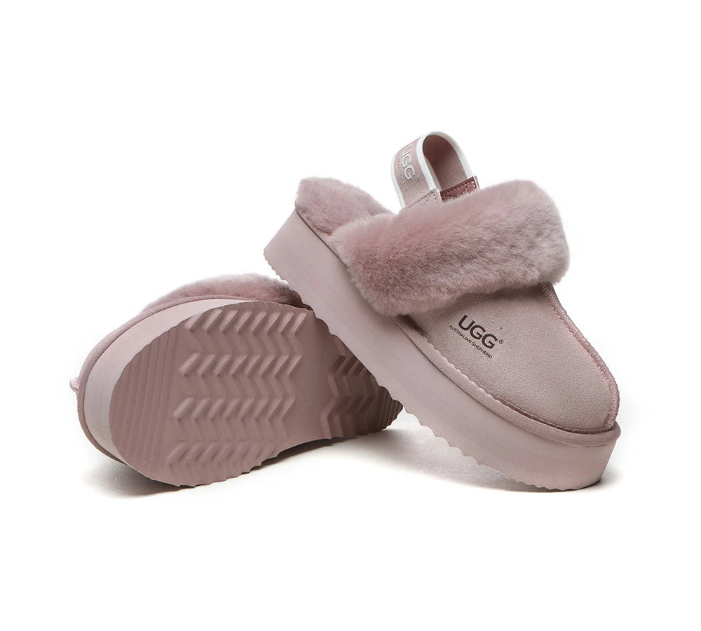 UGG Slippers Women Sheepskin Wool Removable Strap Slingback Slippers Muffin Platform 19 UGG Slippers Women Sheepskin Wool Removable Strap Slingback Slippers Muffin Platform - Image 19