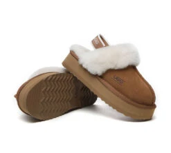 UGG Slippers Women Sheepskin Wool Removable Strap Slingback Slippers Muffin Platform 24 UGG Slippers Women Sheepskin Wool Removable Strap Slingback Slippers Muffin Platform -Ugg ugg boots removable strap slingback ugg slippers women muffin platform 4