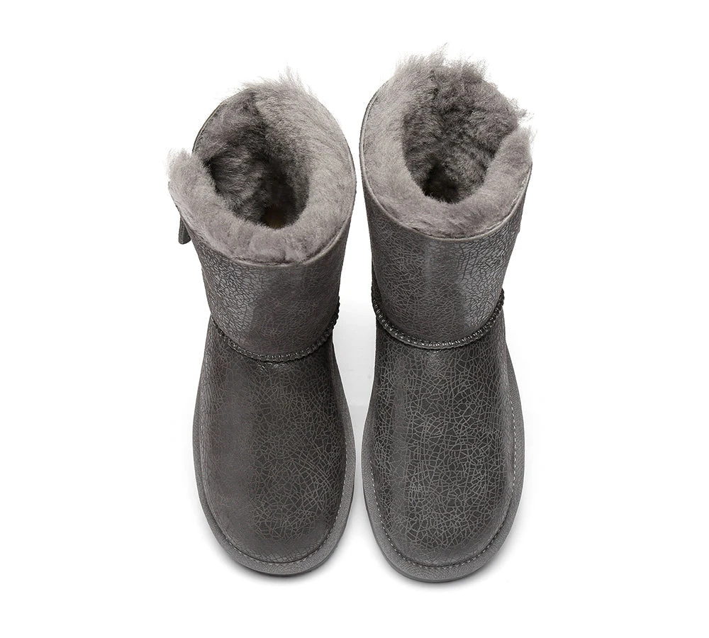 Sheepskin Zipper Short Women Boots Zipporah 6 Sheepskin Zipper Short Women Boots Zipporah - Image 6