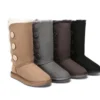 Australian Premium Double Face Sheepskin Tall Triple Button Water Resistant Boots