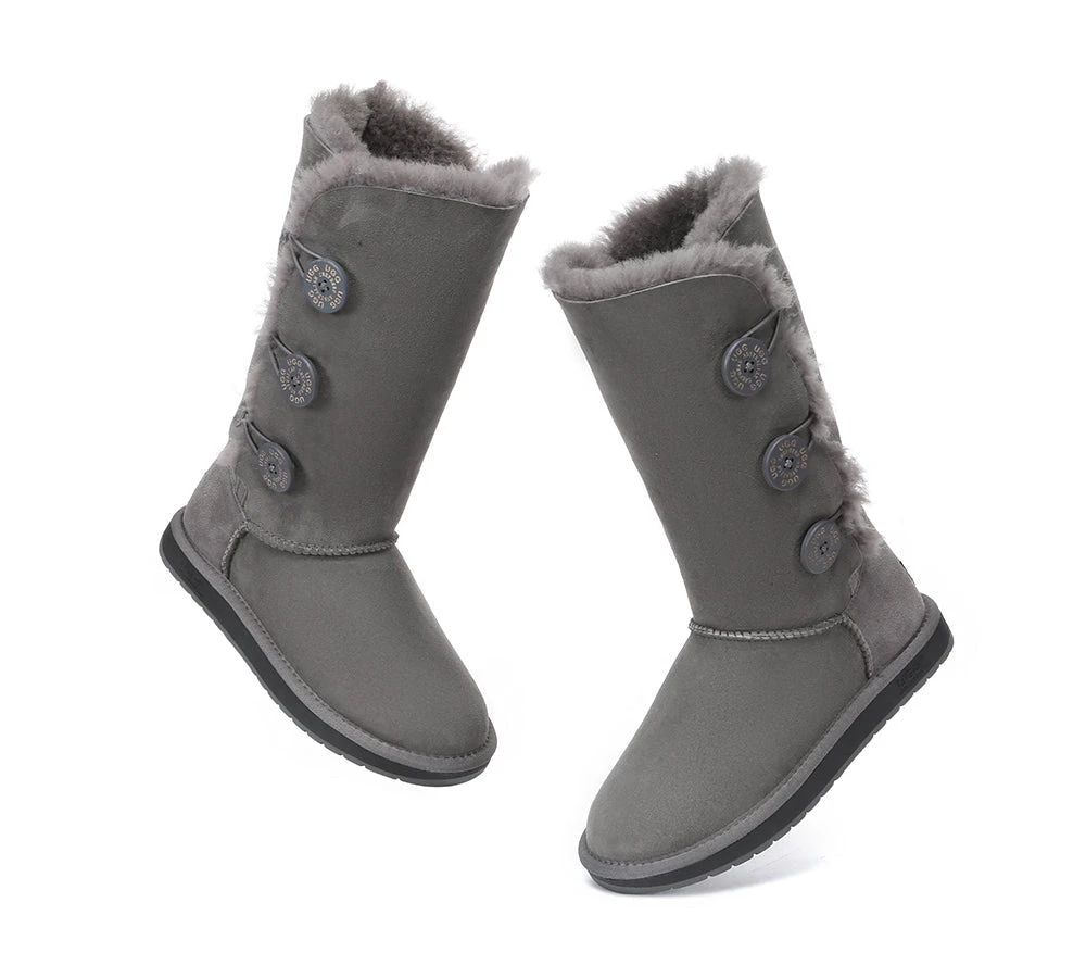 Australian Premium Double Face Sheepskin Tall Triple Button Water Resistant Boots 18 Australian Premium Double Face Sheepskin Tall Triple Button Water Resistant Boots - Image 18