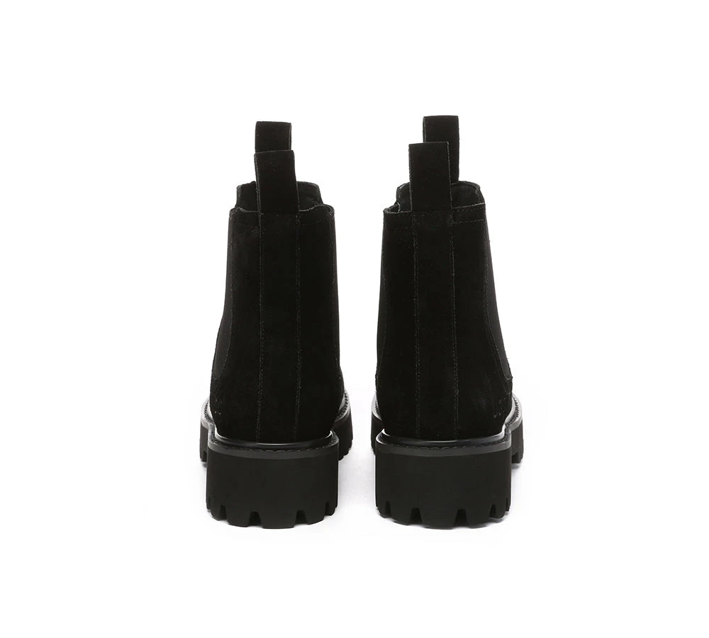 UGG Boots Sheepskin Wool Suede Chelsea Block Heel Chana 19 UGG Boots Sheepskin Wool Suede Chelsea Block Heel Chana - Image 19