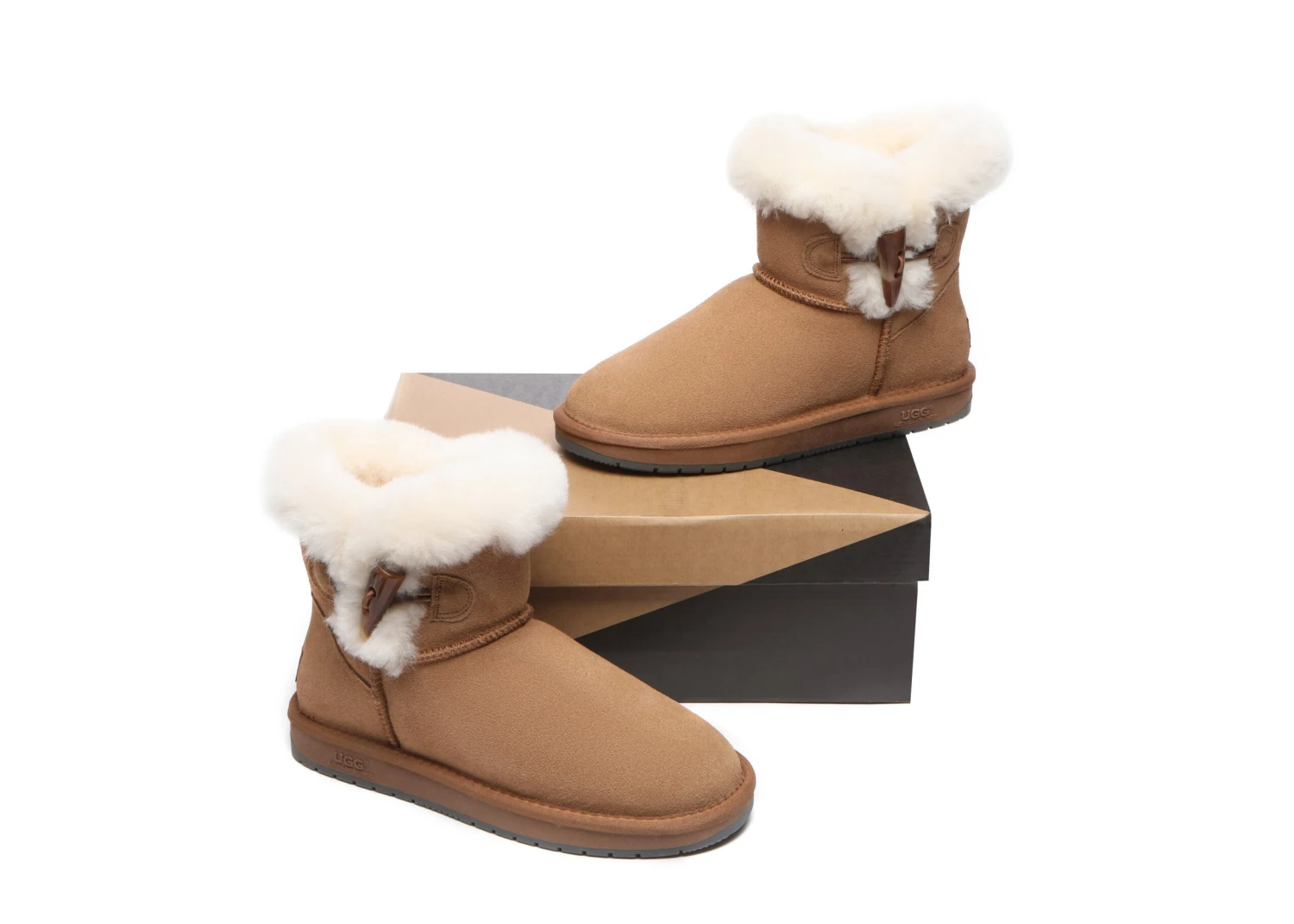 Tiara Fluffy Top Women Mini UGG Boots 5 Tiara Fluffy Top Women Mini UGG Boots - Image 5