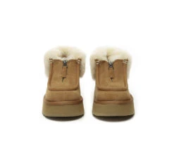 Sheepskin Wool Collar Zipper Platform Mini Ankle Boots 14 Sheepskin Wool Collar Zipper Platform Mini Ankle Boots -Ugg ugg boots ugg boots sheepskin wool ankle mini zip platform 7