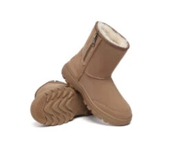 Women Men Sheepskin Wool Zipper Short Outdoor Boots -Ugg ugg boots ugg boots sheepskin wool zipper short outdoor boots 2