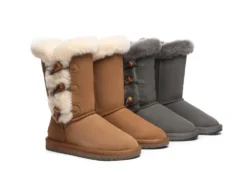 UGG Boots Women Sheepskin Wool Short Boots Tamari Toggle Closure