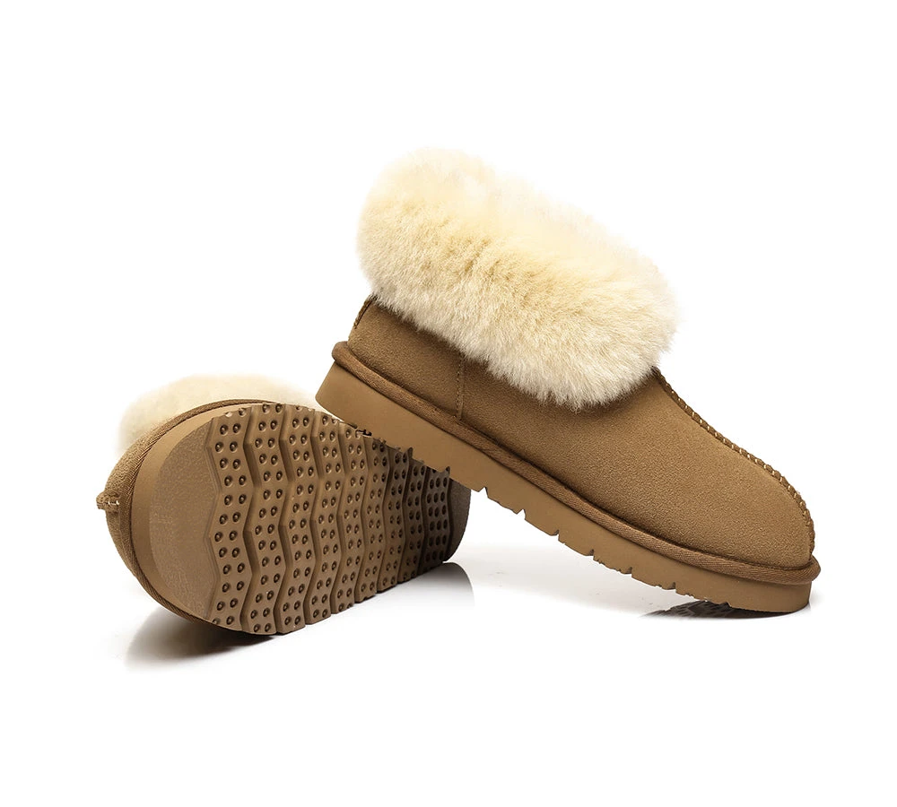 Slippers, Australia Premium Double Face Sheepskin,Unisex Ankle Collar Slipper Mallow 4 Slippers, Australia Premium Double Face Sheepskin,Unisex Ankle Collar Slipper Mallow - Image 4