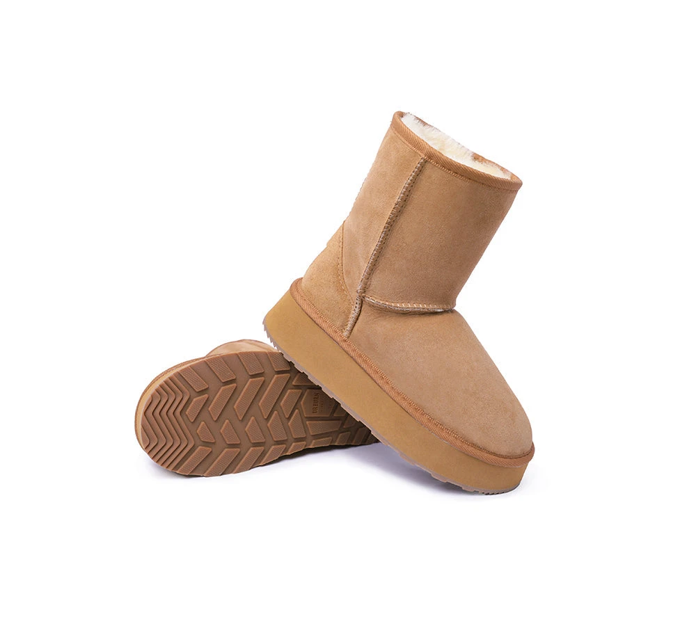 Australian Made Sheepskin Wool Boots Short Platform 3 Australian Made Sheepskin Wool Boots Short Platform - Image 3