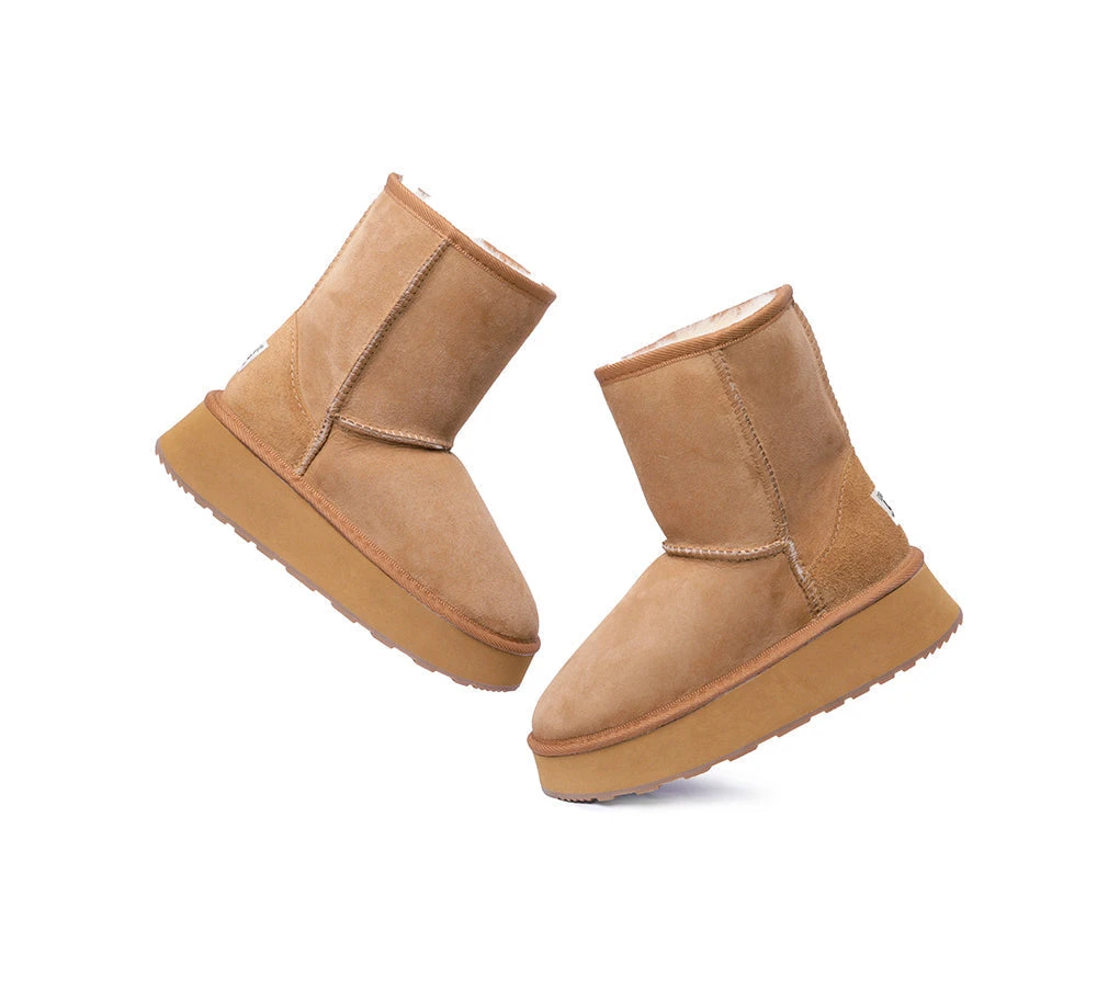 Australian Made Sheepskin Wool Boots Short Platform 4 Australian Made Sheepskin Wool Boots Short Platform - Image 4