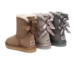 Urban UGG Boots Double Faced Sheepskin Short Back Bow
