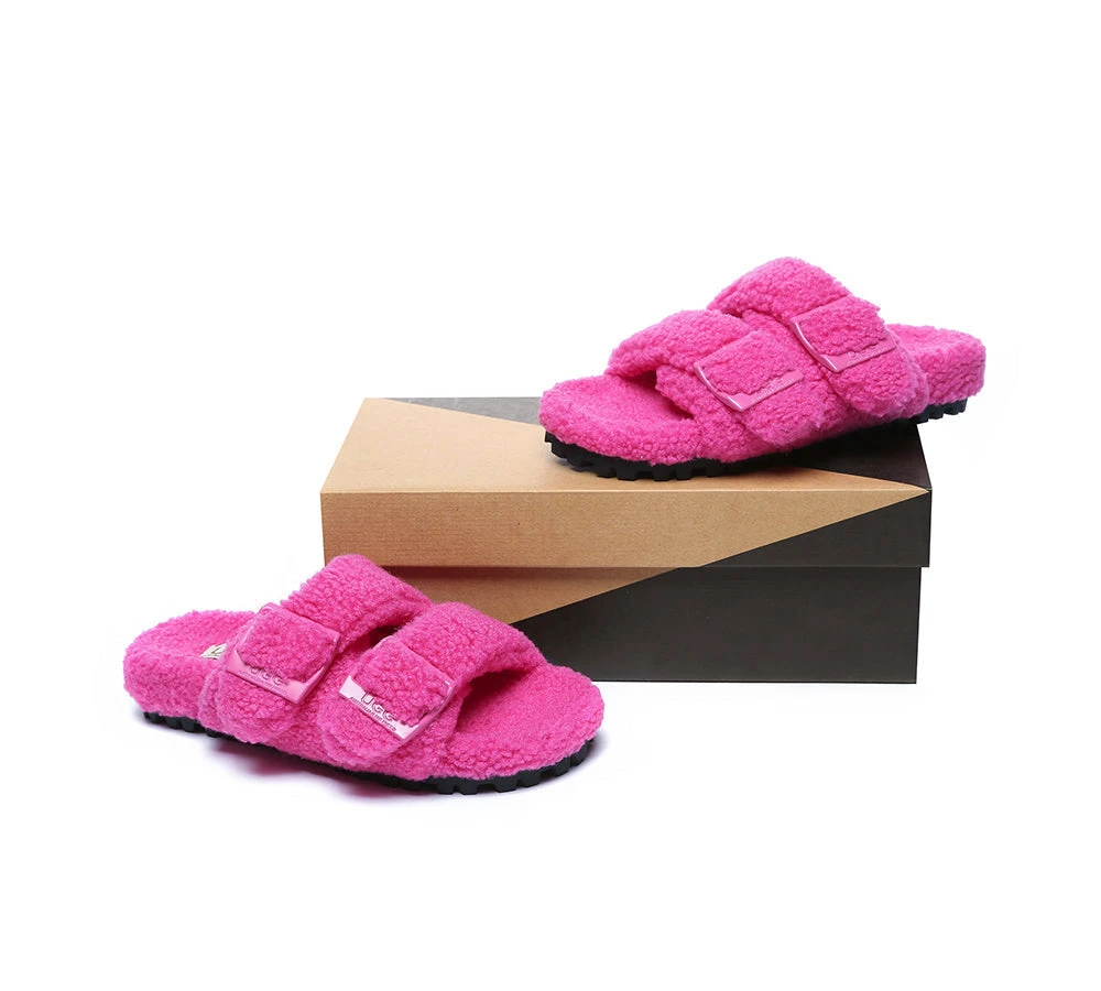 UGG Women Shearling Buckle Sandal Slides Jennie 18 UGG Women Shearling Buckle Sandal Slides Jennie - Image 18