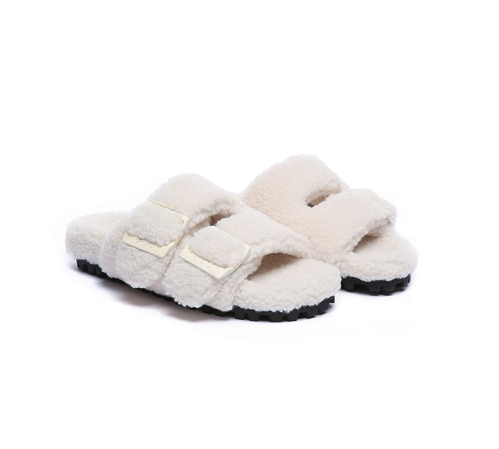UGG Women Shearling Buckle Sandal Slides Jennie 2 UGG Women Shearling Buckle Sandal Slides Jennie - Image 2