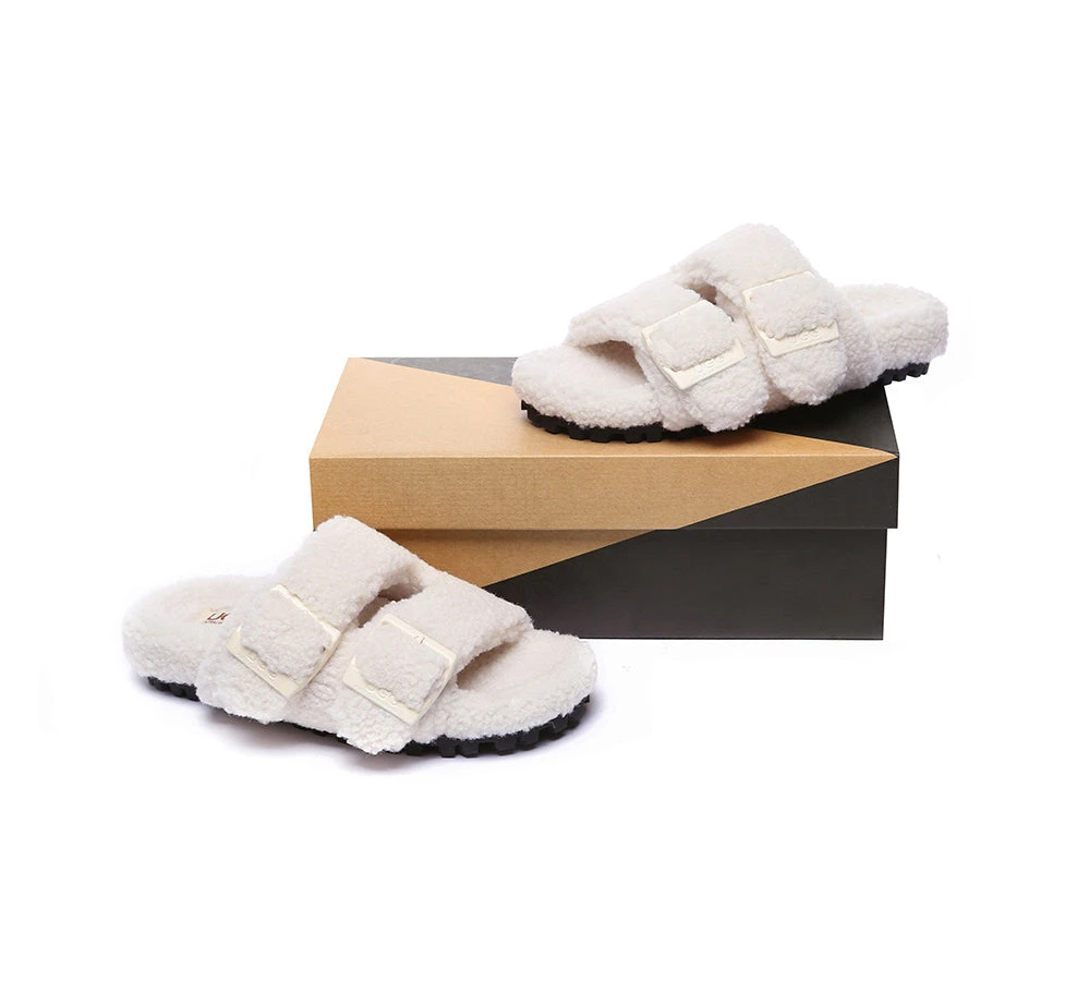 UGG Women Shearling Buckle Sandal Slides Jennie 4 UGG Women Shearling Buckle Sandal Slides Jennie - Image 4