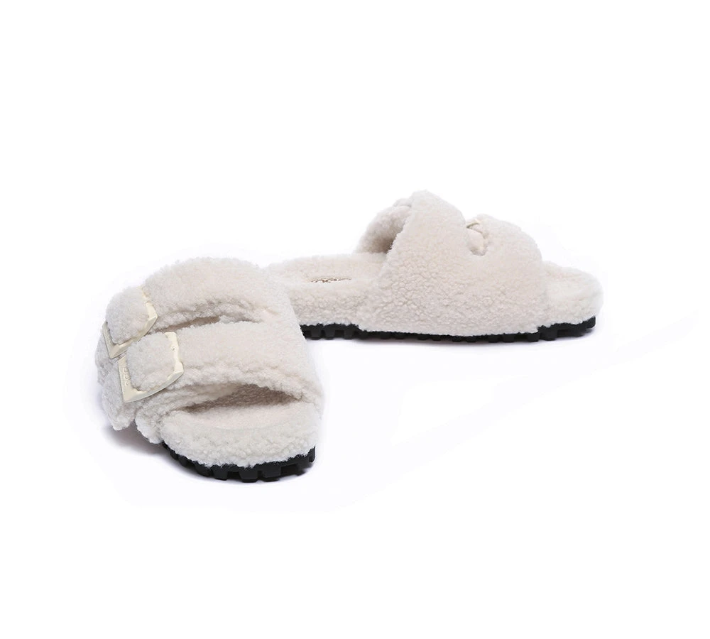 UGG Women Shearling Buckle Sandal Slides Jennie 6 UGG Women Shearling Buckle Sandal Slides Jennie - Image 6