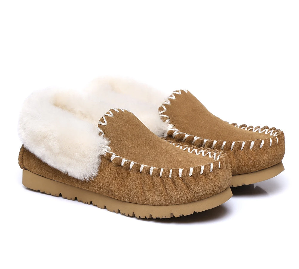 Mens Sheepskin Wool Ankle Slippers Popo Moccasins Big Size 2 Mens Sheepskin Wool Ankle Slippers Popo Moccasins Big Size - Image 2