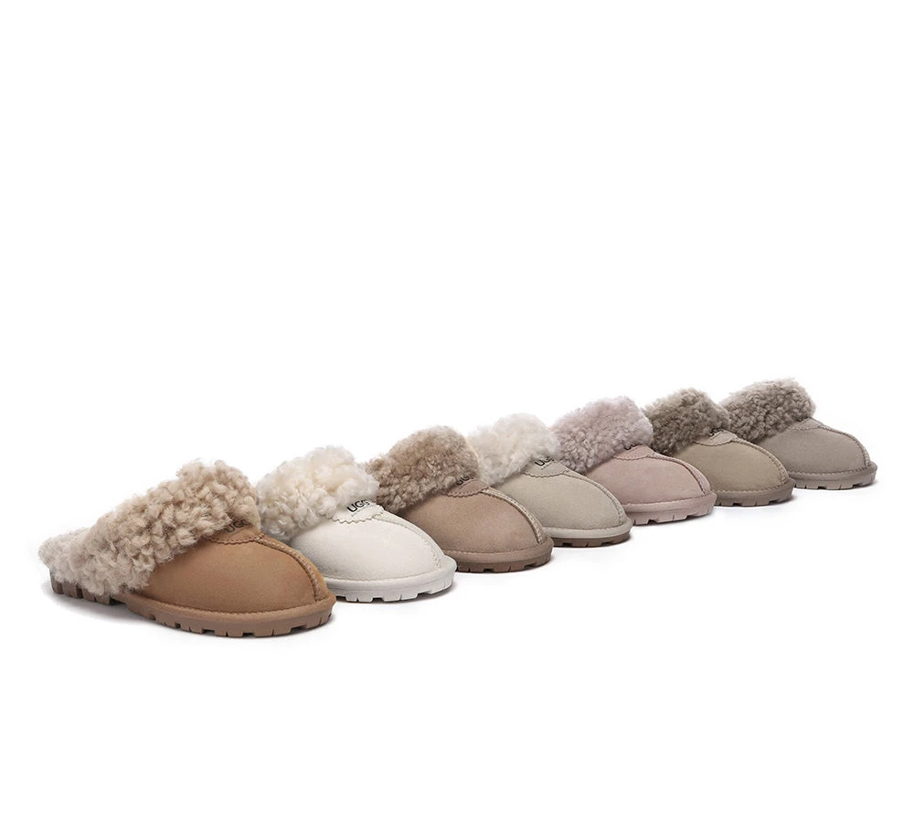 UGG Slippers Double Faced Sheepskin Wool Waffle Curly 1 UGG Slippers Double Faced Sheepskin Wool Waffle Curly