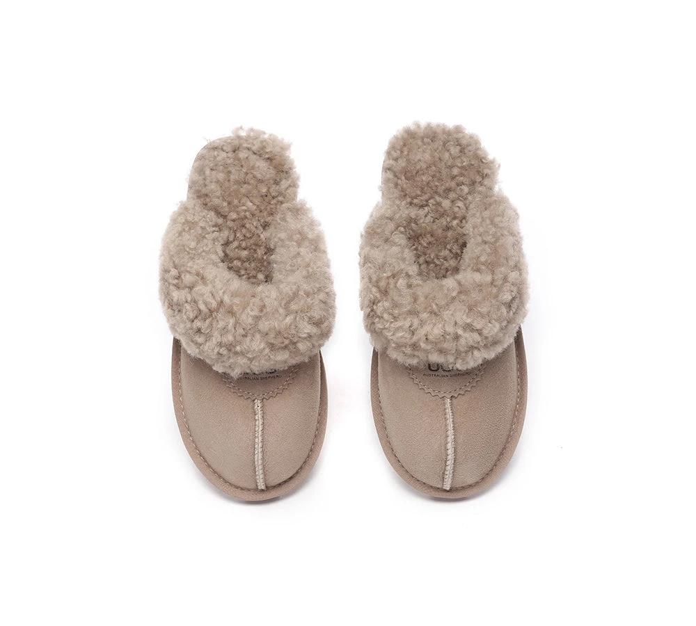 UGG Slippers Double Faced Sheepskin Wool Waffle Curly 19 UGG Slippers Double Faced Sheepskin Wool Waffle Curly - Image 19