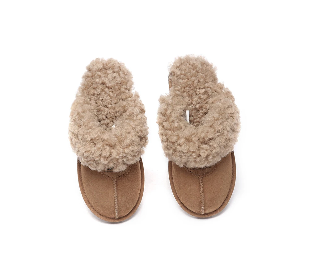 UGG Slippers Double Faced Sheepskin Wool Waffle Curly 7 UGG Slippers Double Faced Sheepskin Wool Waffle Curly - Image 7