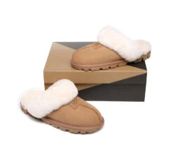 Double Face Sheepskin Wool Home Slippers Suzie Scuff -Ugg ugg slippers australian shepherd ugg double face sheepskin wool slippers suzie scuff 4