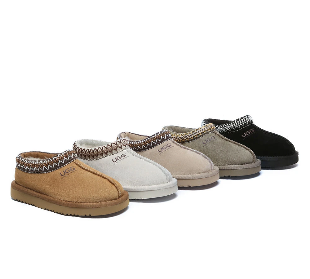 Kids Sheepskin Wool Ankle Tazzy Slippers Hippie 1 Kids Sheepskin Wool Ankle Tazzy Slippers Hippie