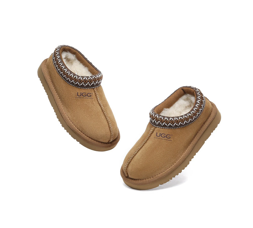 Kids Sheepskin Wool Ankle Tazzy Slippers Hippie 6 Kids Sheepskin Wool Ankle Tazzy Slippers Hippie - Image 6