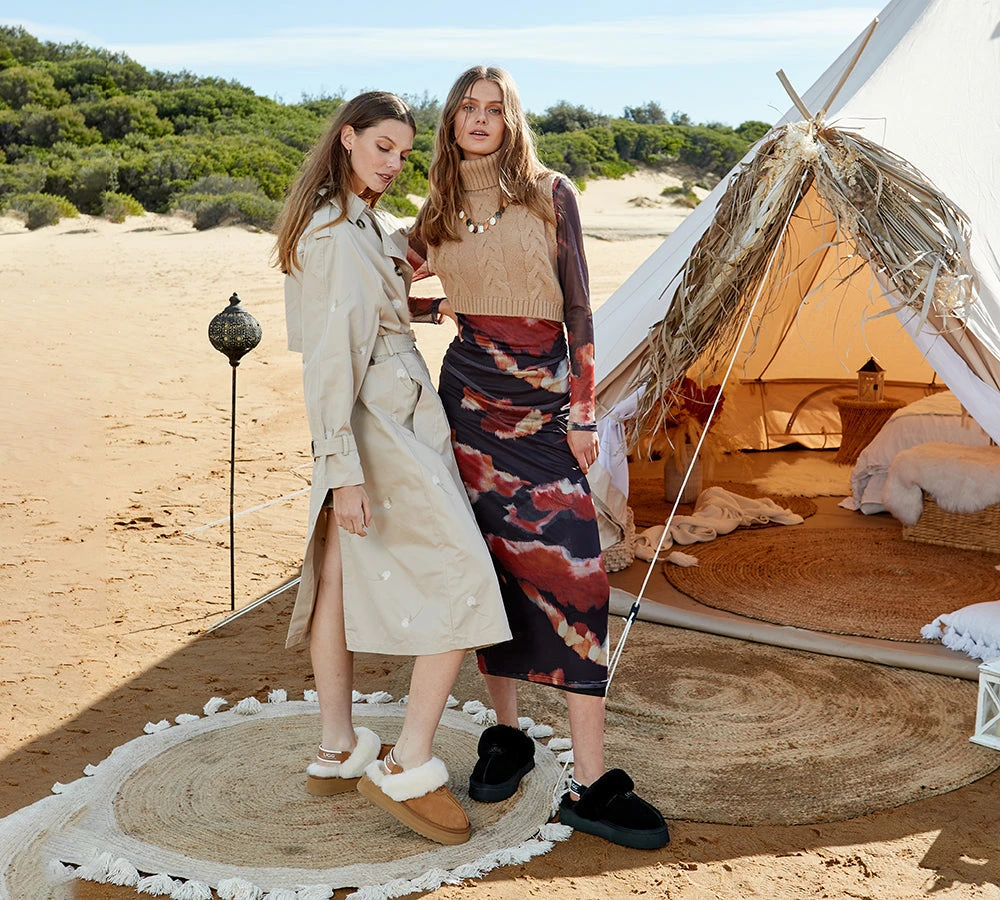 UGG Slipper Women Sheepskin Wool Removable Strap Slingback Waffle Platform Sandals 2 UGG Slipper Women Sheepskin Wool Removable Strap Slingback Waffle Platform Sandals - Image 2