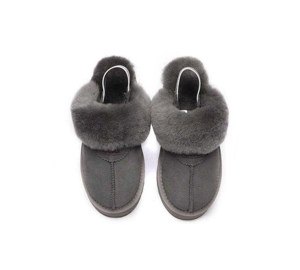 UGG Slipper Women Sheepskin Wool Removable Strap Slingback Waffle Platform Sandals 15 UGG Slipper Women Sheepskin Wool Removable Strap Slingback Waffle Platform Sandals - Image 15