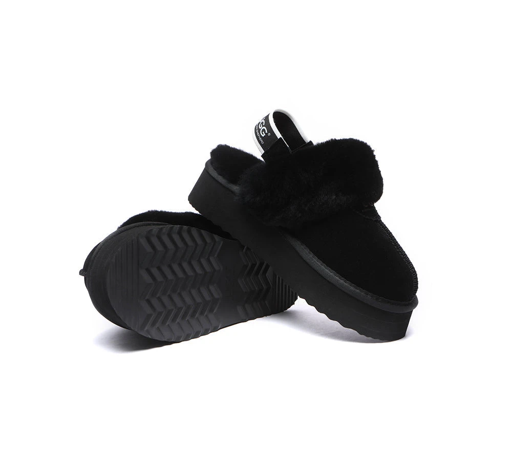 UGG Slipper Women Sheepskin Wool Removable Strap Slingback Waffle Platform Sandals 19 UGG Slipper Women Sheepskin Wool Removable Strap Slingback Waffle Platform Sandals - Image 19